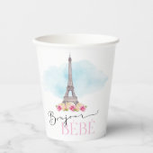 Paris Eiffel Tower Bonjour Baby Cups Papieren Bekers (Voorkant)