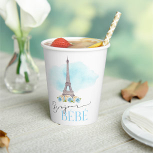 Paris Eiffel Tower Bonjour Baby Cups Papieren Bekers