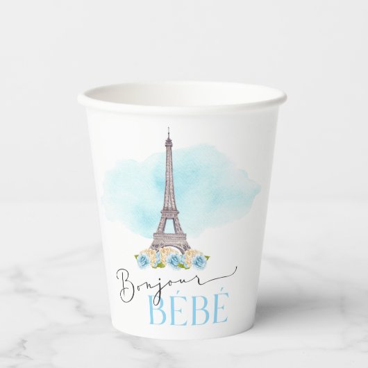 Paris Eiffel Tower Bonjour Baby Cups Papieren Bekers (Voorkant)