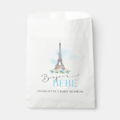 Paris Eiffel Tower Bonjour Baby shower Favor Bags Bedankzakje (Voorkant)