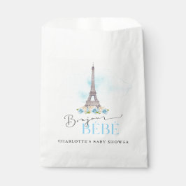 Paris Eiffel Tower Bonjour Baby shower Favor Bags Bedankzakje