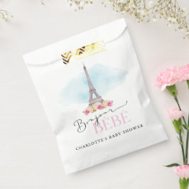 Paris Eiffel Tower Bonjour Baby shower Favor Bags Bedankzakje