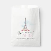 Paris Eiffel Tower Bonjour Baby shower Favor Bags Bedankzakje (Voorkant)