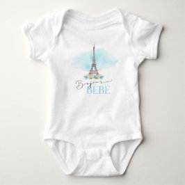 Paris Eiffel Tower Bonjour Bébé Baby Bodysuit