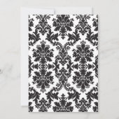 Paris Eiffel Tower Bow Damask Birthday Invite Kaart (Achterkant)