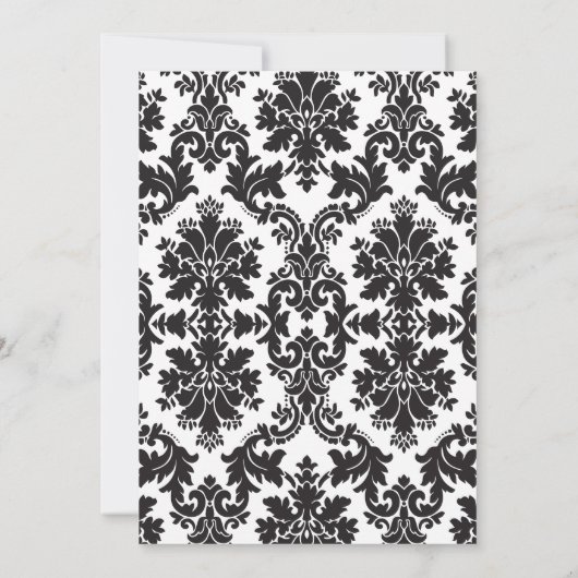 Paris Eiffel Tower Bow Damask Birthday Invite Kaart (Achterkant)