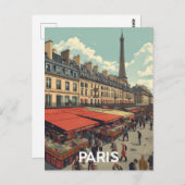 Paris Eiffel Tower Briefkaart (Voorkant / Achterkant)