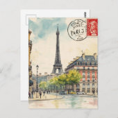 Paris Eiffel Tower Briefkaart (Voorkant / Achterkant)