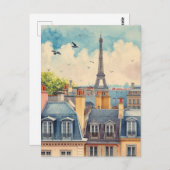 Paris Eiffel Tower Briefkaart (Voorkant / Achterkant)