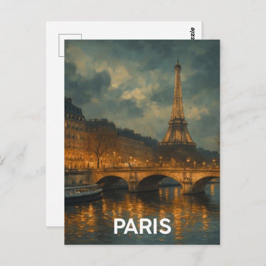 Paris Eiffel Tower Briefkaart (Voorkant / Achterkant)