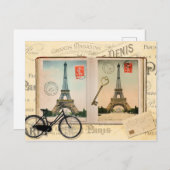 Paris Eiffel Tower Briefkaart (Voorkant / Achterkant)