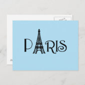 Paris Eiffel Tower Briefkaart (Voorkant / Achterkant)