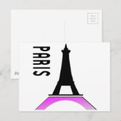 Paris Eiffel Tower Briefkaart (Voorkant / Achterkant)