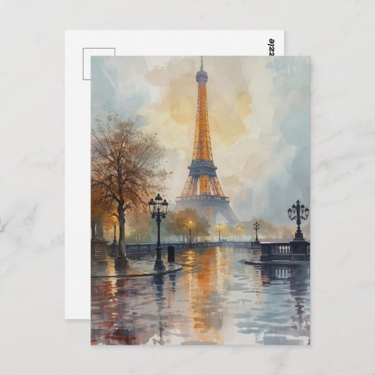 Paris Eiffel Tower Briefkaart (Voorkant / Achterkant)