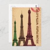 Paris Eiffel Tower Briefkaart (Voorkant / Achterkant)