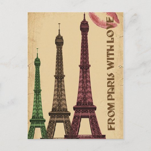 Paris Eiffel Tower Briefkaart (Voorkant)