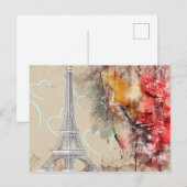 Paris Eiffel Tower Briefkaart (Voorkant / Achterkant)