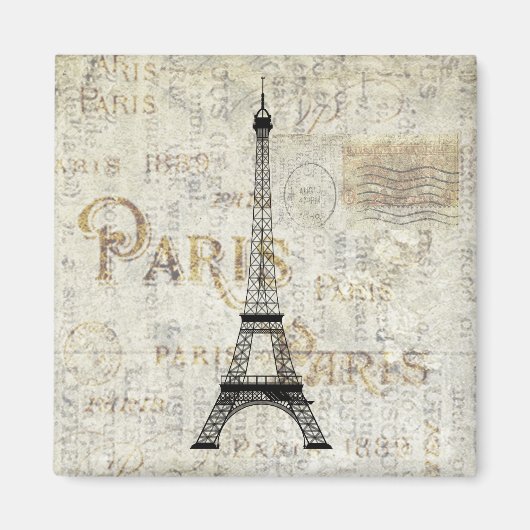 Paris Eiffel Tower Briefkaart Magnet (Voorkant)
