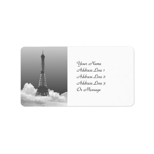 Paris Eiffel Tower Cadeau Label Naam Adresetikette (Voorkant)