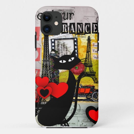 Paris Eiffel Tower Cat Lovers giften Case-Mate iPhone Case (Achterkant)