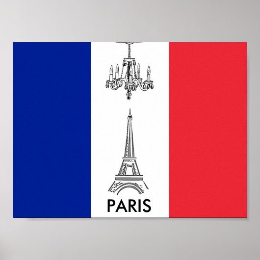 Paris Eiffel Tower Chandelier Frans Poster (Voorkant)