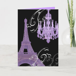 Paris Eiffel Tower Chandelier vintage Bedankkaart