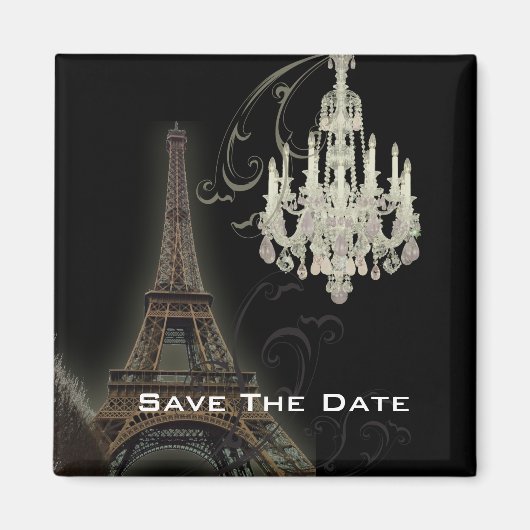 Paris Eiffel Tower Chandelier vintage Magneet (Voorkant)