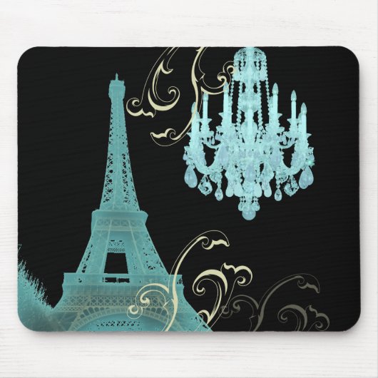 Paris Eiffel Tower Chandelier vintage Muismat (Voorkant)