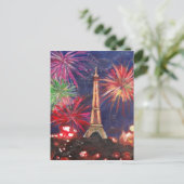 Paris Eiffel Tower City of Love met Silvester New Briefkaart (Staand voorkant)