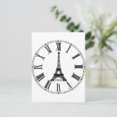 Paris Eiffel Tower Clock French Briefkaart (Staand voorkant)