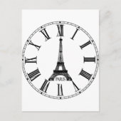 Paris Eiffel Tower Clock French Briefkaart (Voorkant)