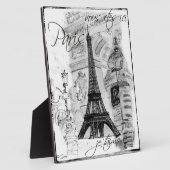 Paris Eiffel Tower Collage Black & White Scene Fotoplaat (Zijkant)