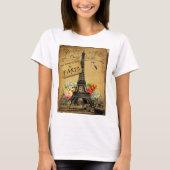 Paris Eiffel Tower Cotton T Shirt Top (Voorkant)