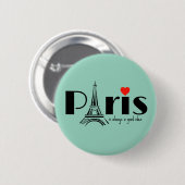 Paris Eiffel Tower Design  Ronde Button 5,7 Cm (Voorkant /achterkant)