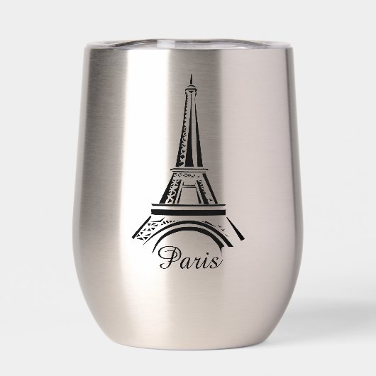 Paris Eiffel Tower Design Thermische Wijn Tumbler (Achterkant)