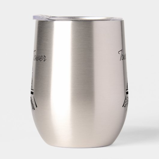 Paris Eiffel Tower Design Thermische Wijn Tumbler (Rechts)