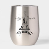 Paris Eiffel Tower Design Thermische Wijn Tumbler (Achterkant)