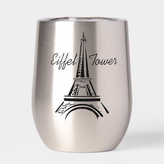 Paris Eiffel Tower Design Thermische Wijn Tumbler (Achterkant)