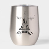 Paris Eiffel Tower Design Thermische Wijn Tumbler (Voorkant)