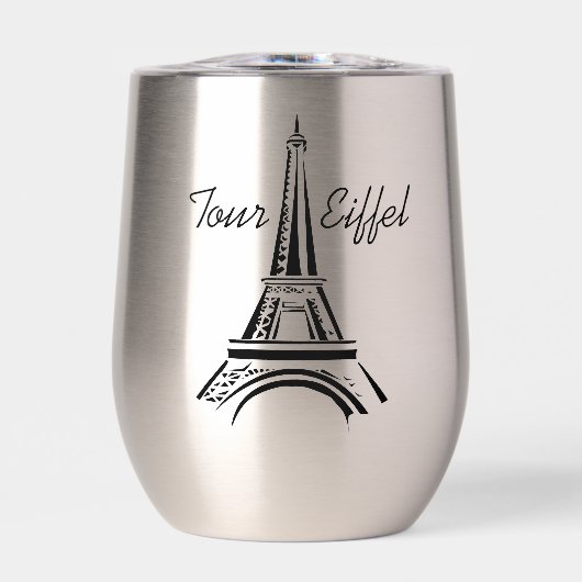 Paris Eiffel Tower Design Thermische Wijn Tumbler (Voorkant)