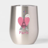 Paris Eiffel Tower Design Thermische Wijn Tumbler (Achterkant)