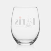 Paris Eiffel Tower Design  Wijnglas Zonder Voet (Achterkant)