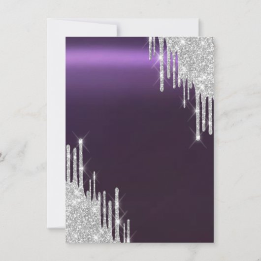 Paris Eiffel Tower,Drips,Paarse metaalzweet 16 Kaart (Achterkant)