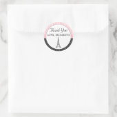 Paris Eiffel Tower Favor Label Dank u Sticker (Tas)
