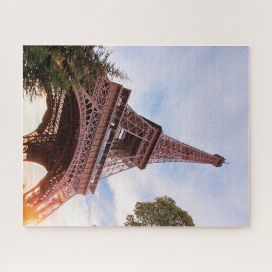 Paris Eiffel Tower France Cloudy Day Legpuzzel (Horizontaal)