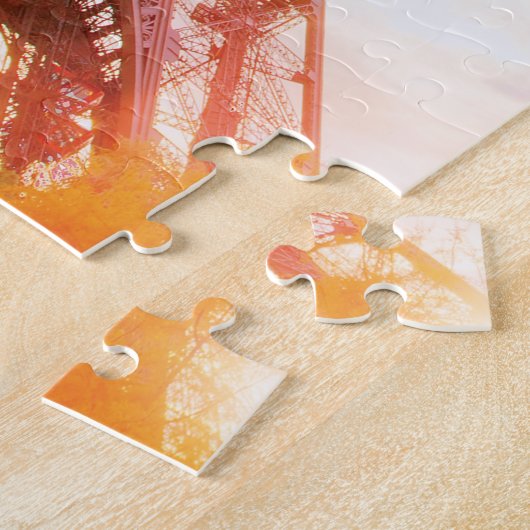 Paris Eiffel Tower France Cloudy Day Legpuzzel (Zijkant)