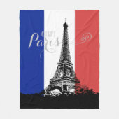 Paris Eiffel Tower France Flag Monogram Fleece Deken (Voorkant)