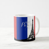 Paris Eiffel Tower France Flag Monogram Koffiemok (Voorkant rechts)