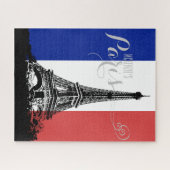 Paris Eiffel Tower France Flag Monogram Legpuzzel (Horizontaal)