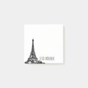 Paris Eiffel Tower France Monogram Name 3x3 Post-it® Notes